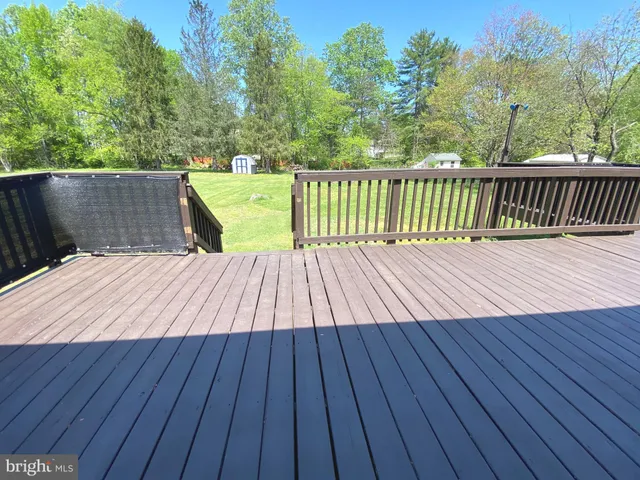 a view of a wooden deck