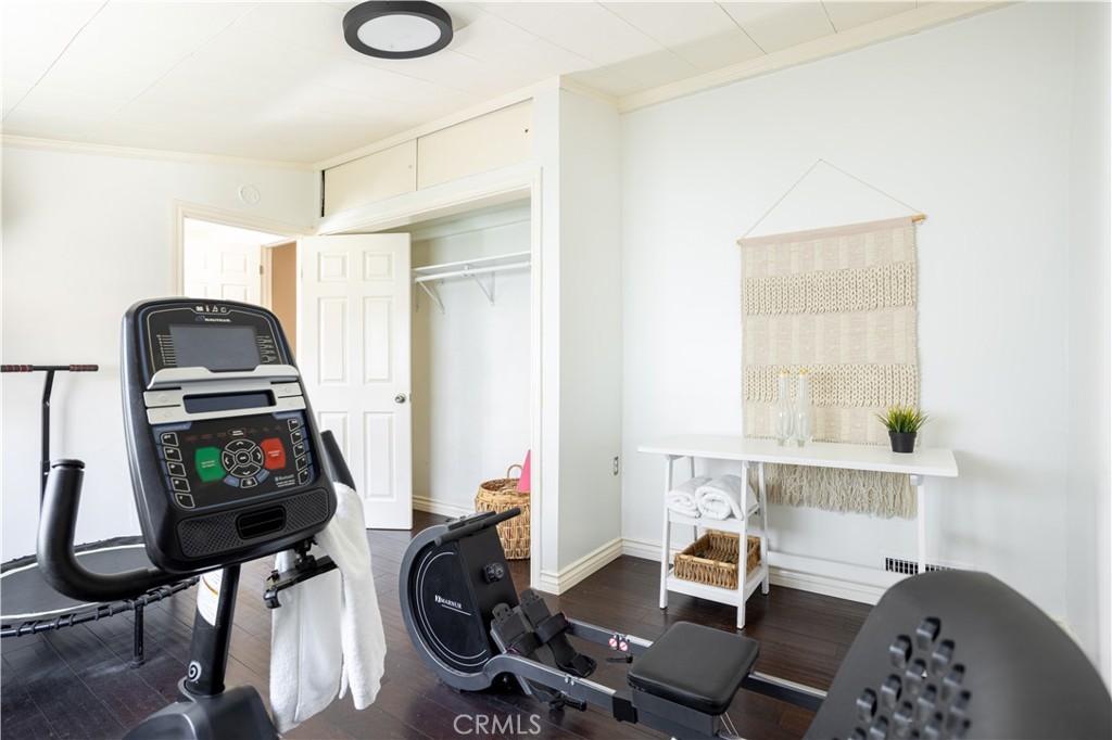 1514 Pilgrim Way Monrovia, CA 91016 - Photo 31 of 47 a view of workspace with wooden floor windows