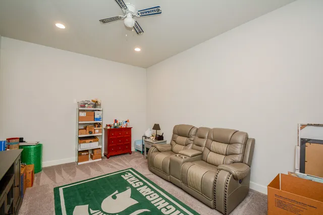 a living room with furniture