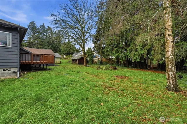 a view of house with backyard