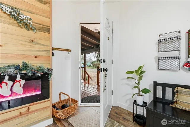 a living room with furniture