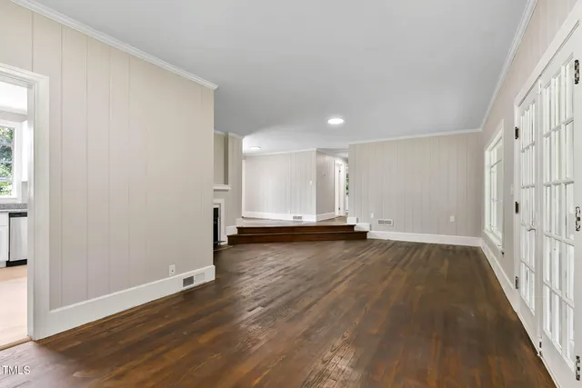 a bathroom with a tub and a fireplace