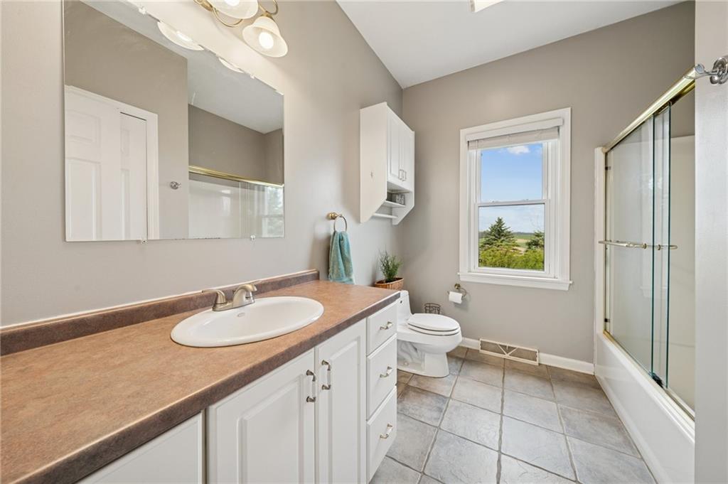 11 Stolze Road Burgettstown, PA 15021 - Photo 25 of 47 a bathroom with a granite countertop sink toilet and shower