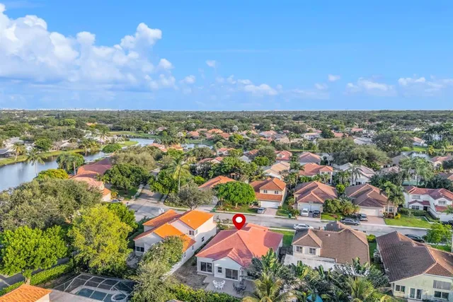 an aerial view of a house