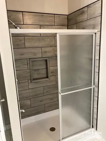 a bathroom with a shower