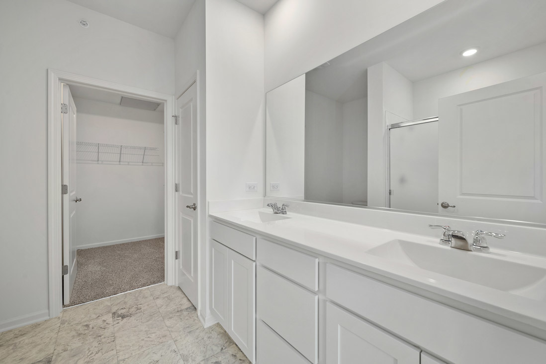 283 Ridley Street North Aurora, IL 60542 - Photo 13 of 40 a bathroom with double sink and a mirror