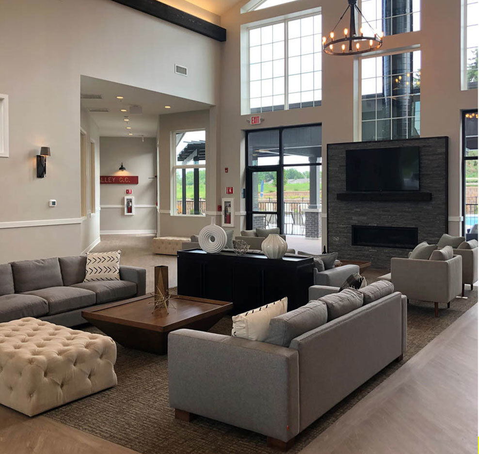 283 Ridley Street North Aurora, IL 60542 - Photo 17 of 40 a living room with furniture a flat screen tv and a fireplace