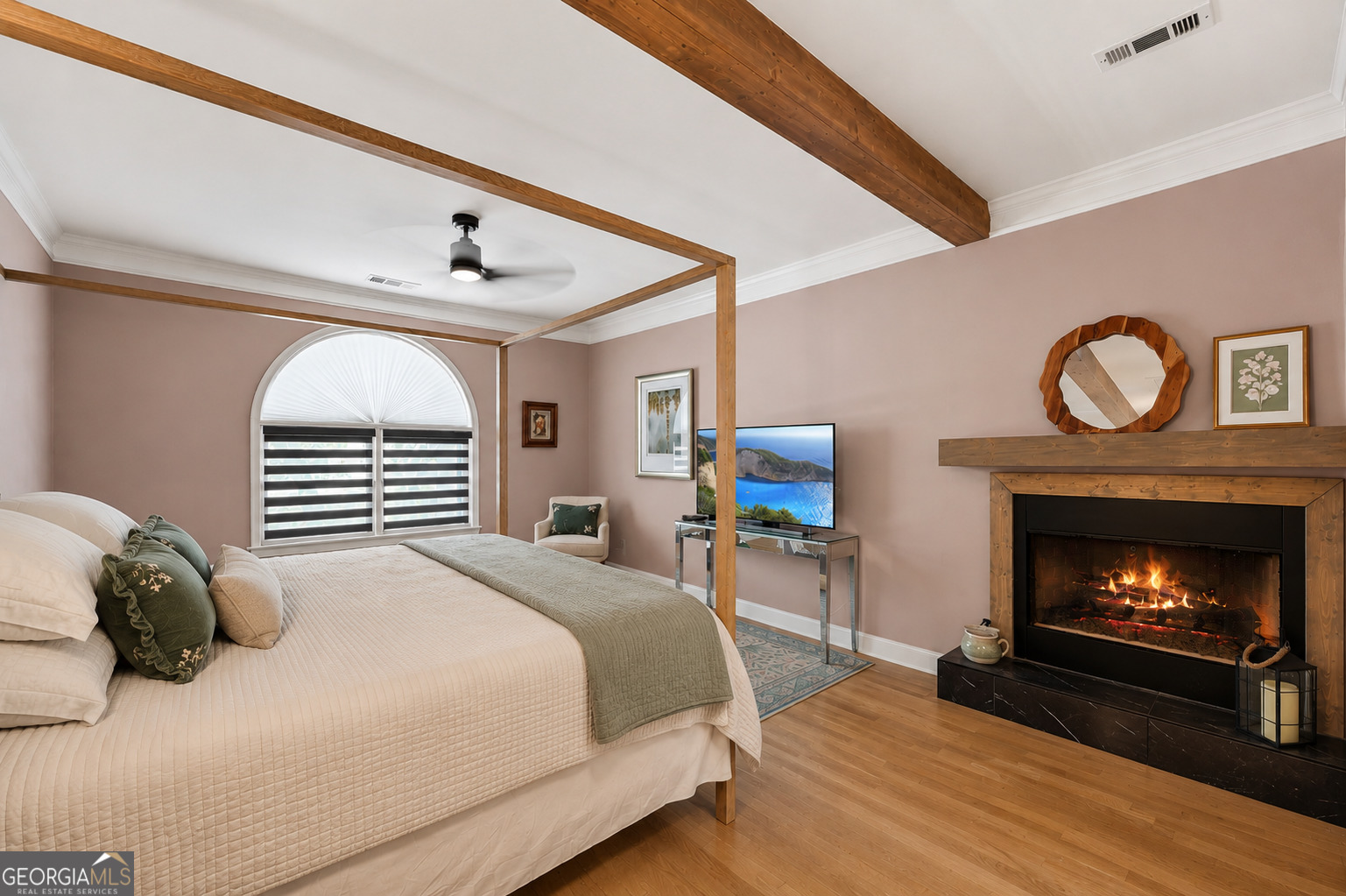 8080 Milford Road Gainesville, GA 30506 - Photo 28 of 82 a bedroom with a bed and a fireplace