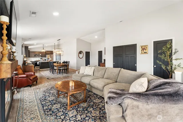 a living room with furniture