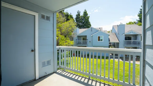a view of a house with a balcony