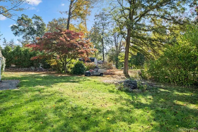 a backyard of a house with lots of green space