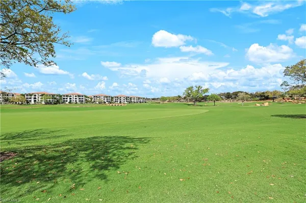 a view of a field with an ocean