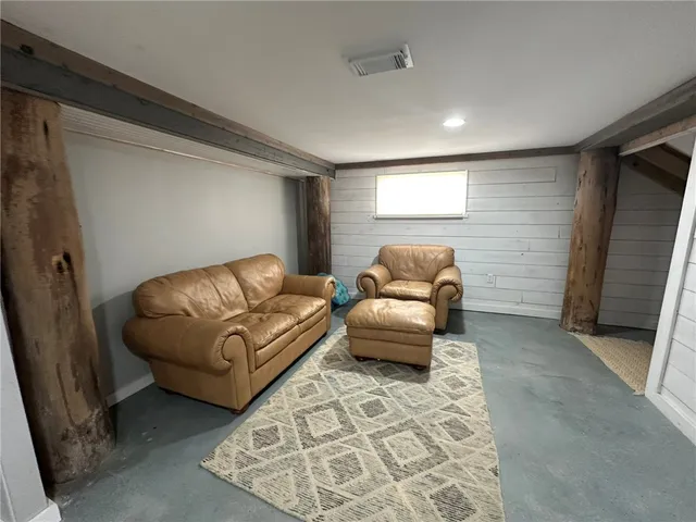 a living room with furniture