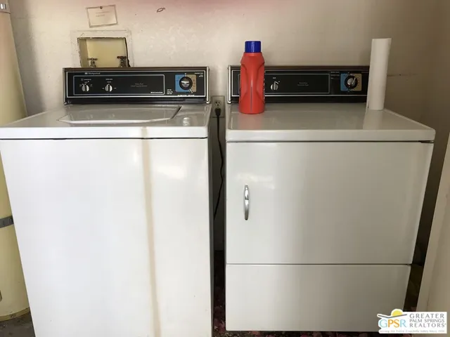 a close view of washer and dryer