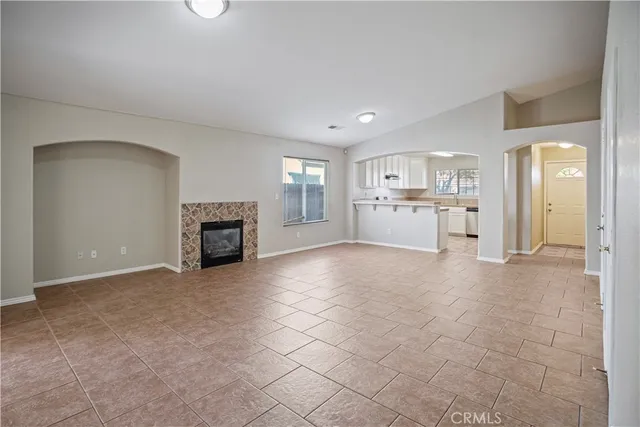 a view of a livingroom with a fireplace