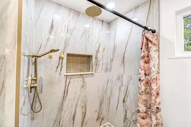 a bathroom with a shower