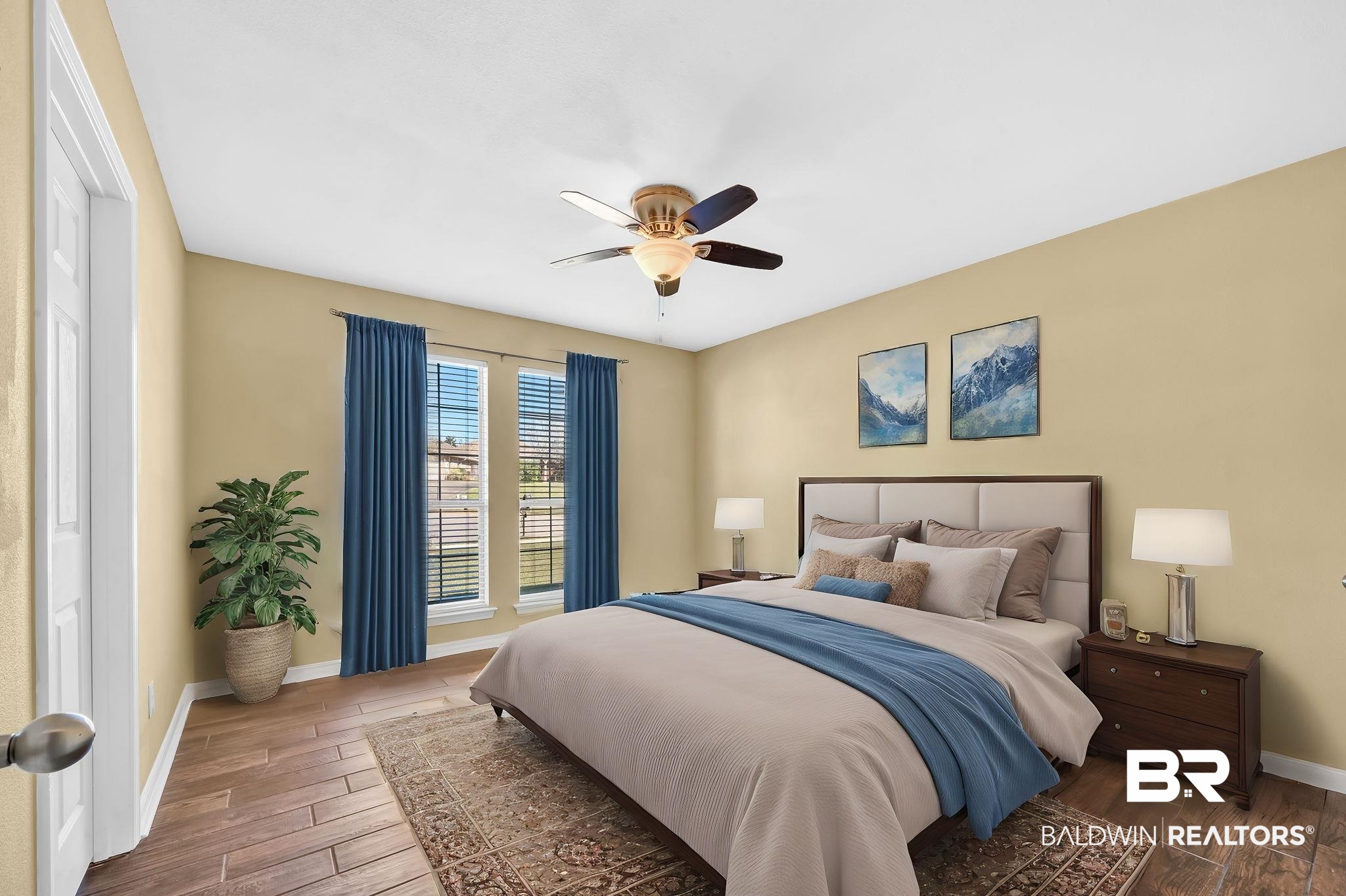 16444 Hamlet Lane Foley, AL 36535 - Photo 44 of 49 Bedroom featuring a ceiling fan, baseboards, and wood finished floors