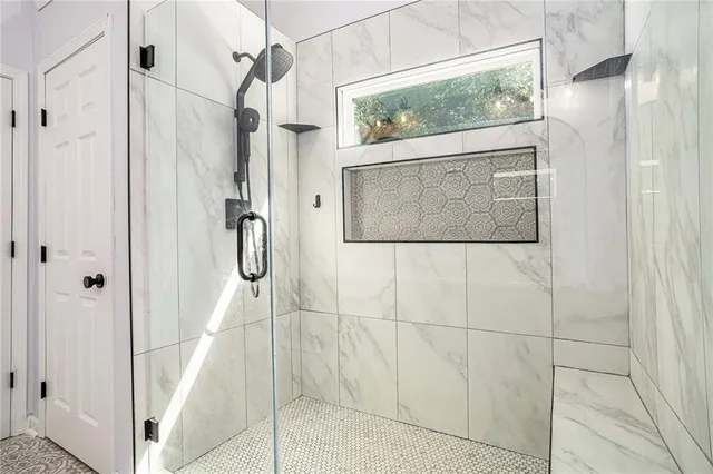 a bathroom with a shower