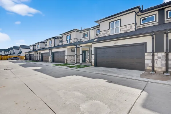a front view of a building with street
