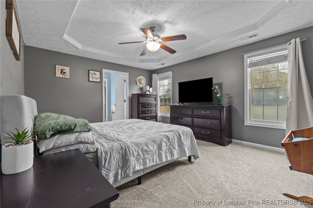 9619 Rockfish Road Raeford, NC 28376 - Photo 20 of 47 a bedroom with a bed and a flat screen tv