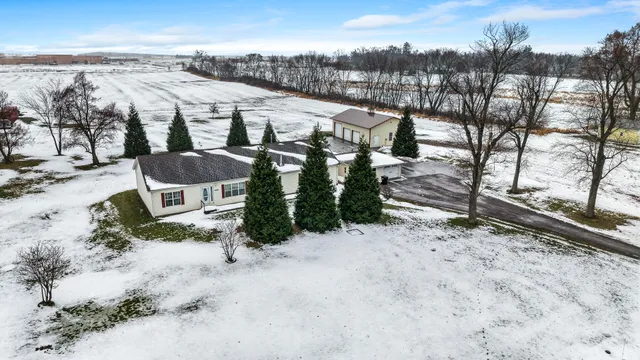 an aerial view of multiple house