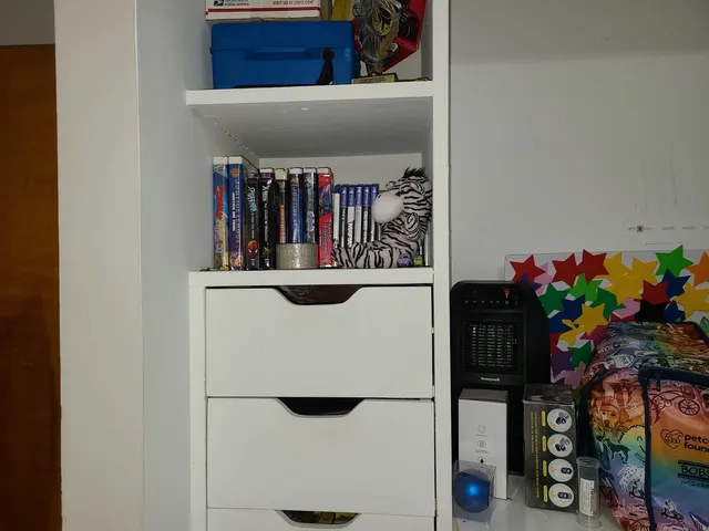 a room with furniture and toys