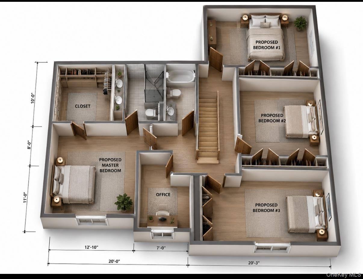 1721 Michael William Road Merrick, NY 11566 - Photo 3 of 3 Rendering of Second Floor