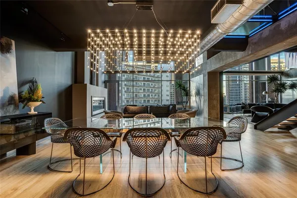 a table and chairs in a patio