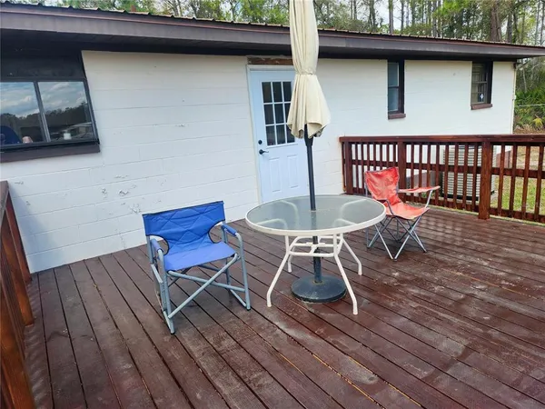 a outdoor view with a sitting space