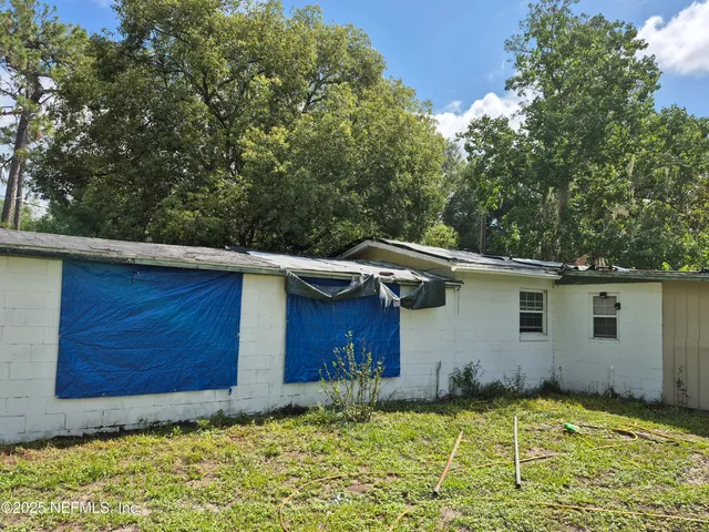 a backyard of a house