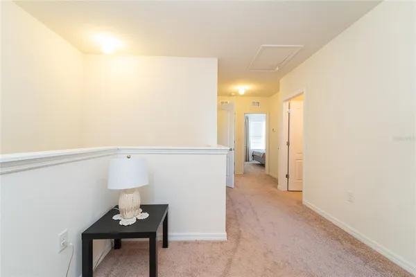 a view of small space with wooden floor