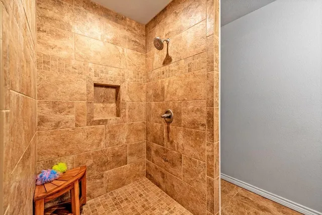 a bathroom with a shower