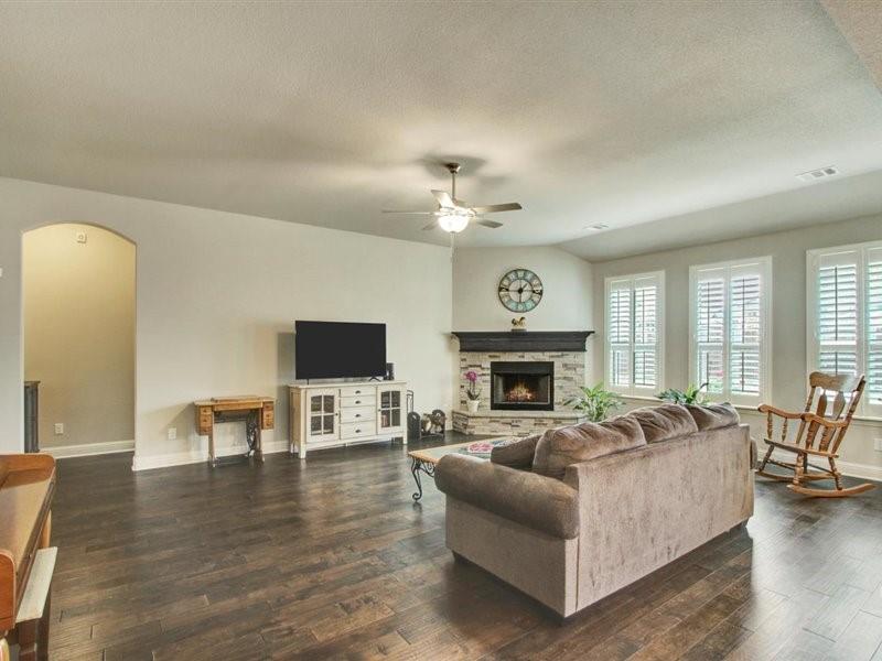433 Garden Tree Trail Midlothian, TX 76065 - Photo 7 of 25 Cozy Wood Burning Fireplace in Living Room