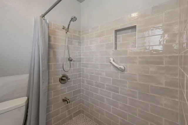 a bathroom with a shower