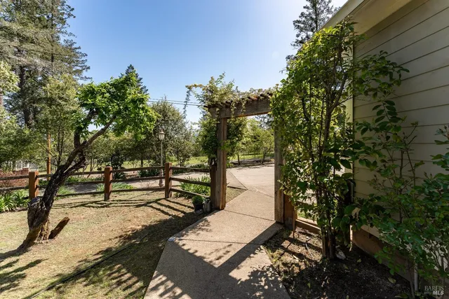 a view of outdoor space with deck and tree