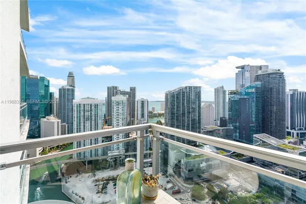 a view of city from balcony