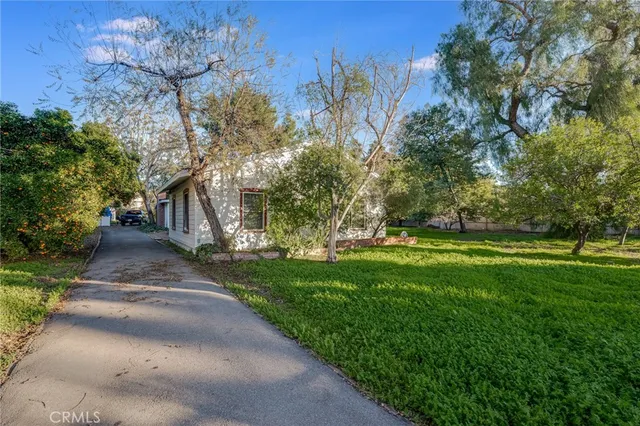 a view of street with large trees