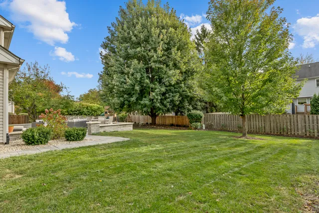 a backyard of a house with lots of green space