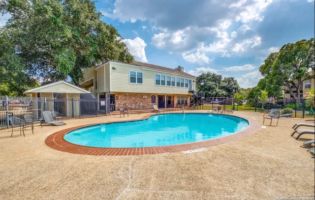 a view of a park with plants