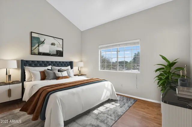 a view of a hallway with a window