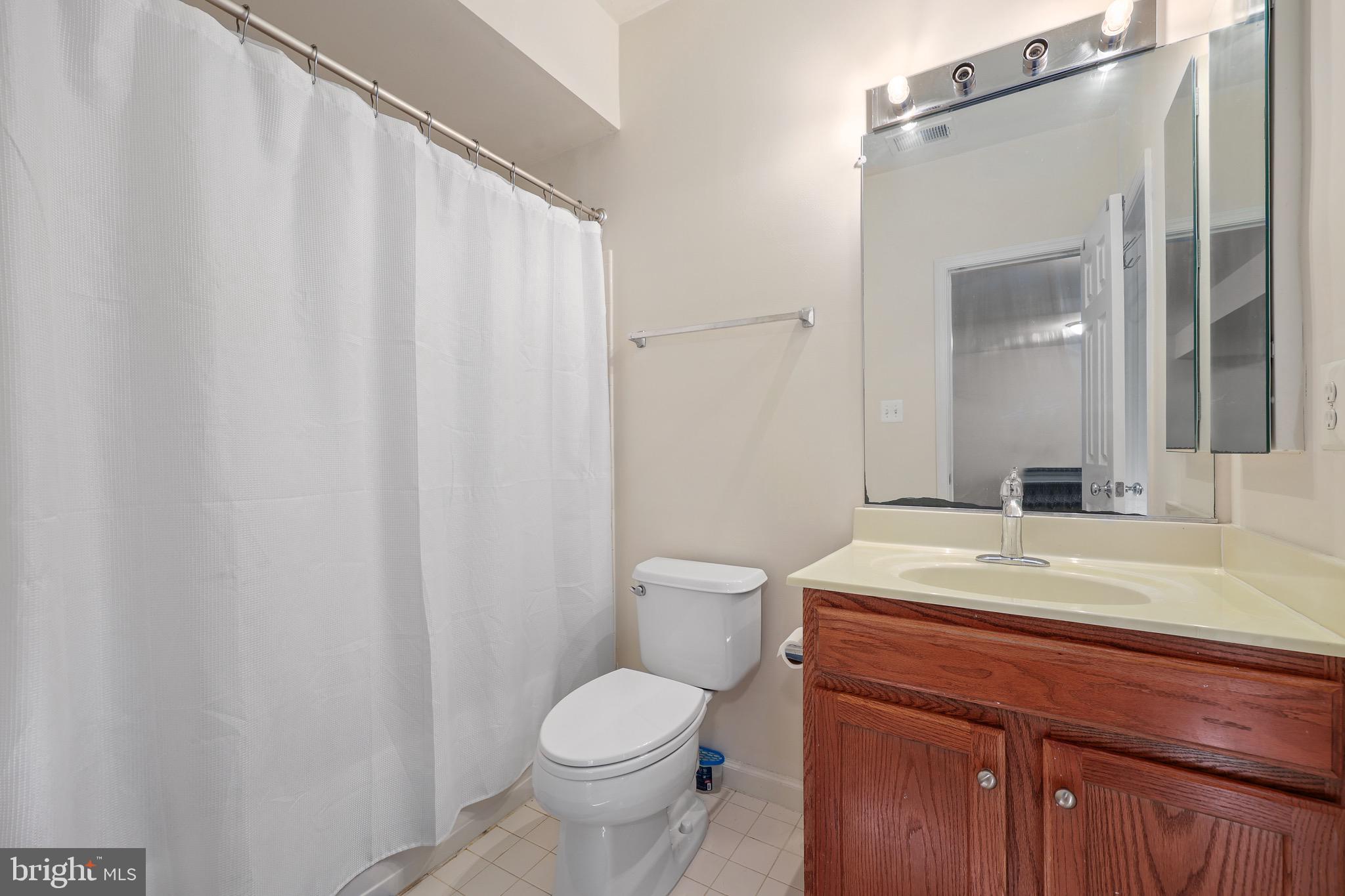 3671 Expedition Drive Triangle, VA 22172 - Photo 49 of 55 a bathroom with a sink a toilet and shower curtain