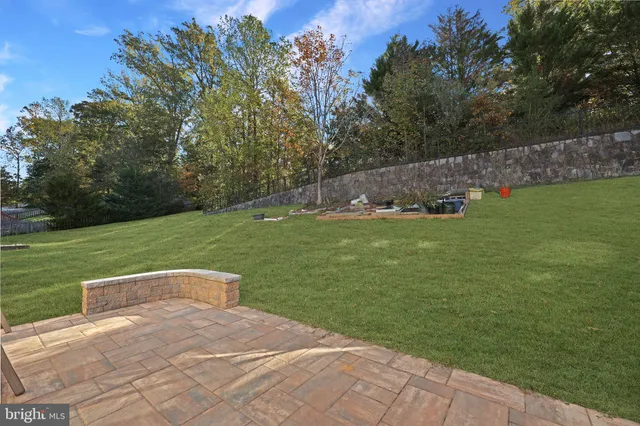 a view of a golf course with a garden