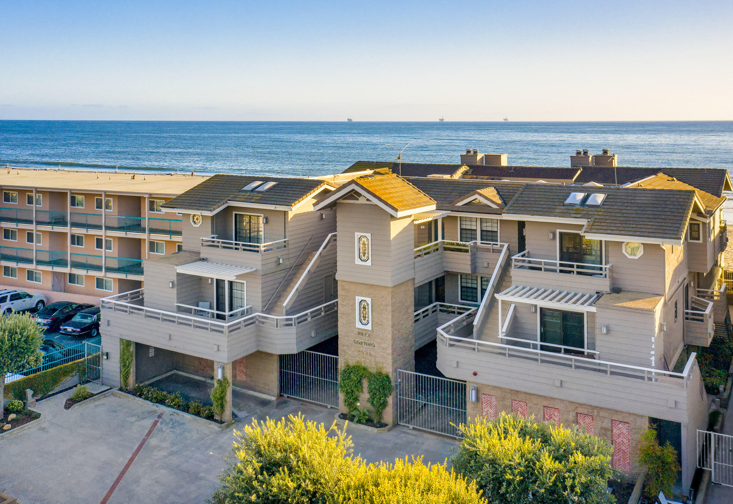 4925 Sandyland Road, Unit F Carpinteria, CA 93013 - Photo 8 of 19 an aerial view of a house with a swimming pool