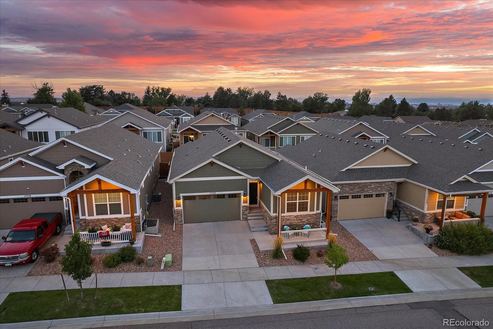 an aerial view of multiple houses