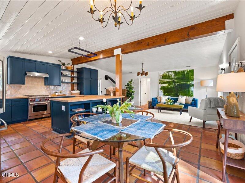 3541 Thacher Road Ojai, CA 93023 - Photo 6 of 50 a view of a dining room with furniture and a kitchen