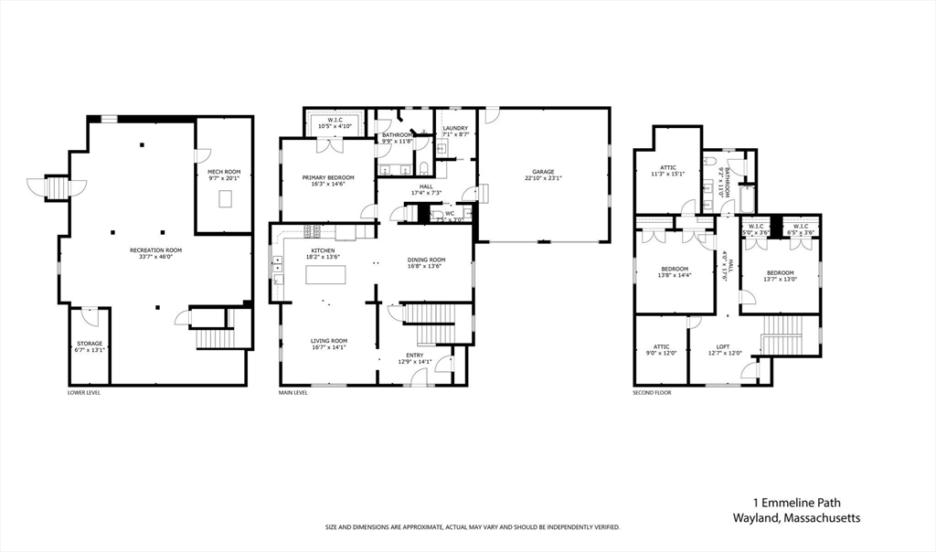1 Emmeline Path, Unit 1 Wayland, MA 01778 - Photo 22 of 22 a picture of a floor plan