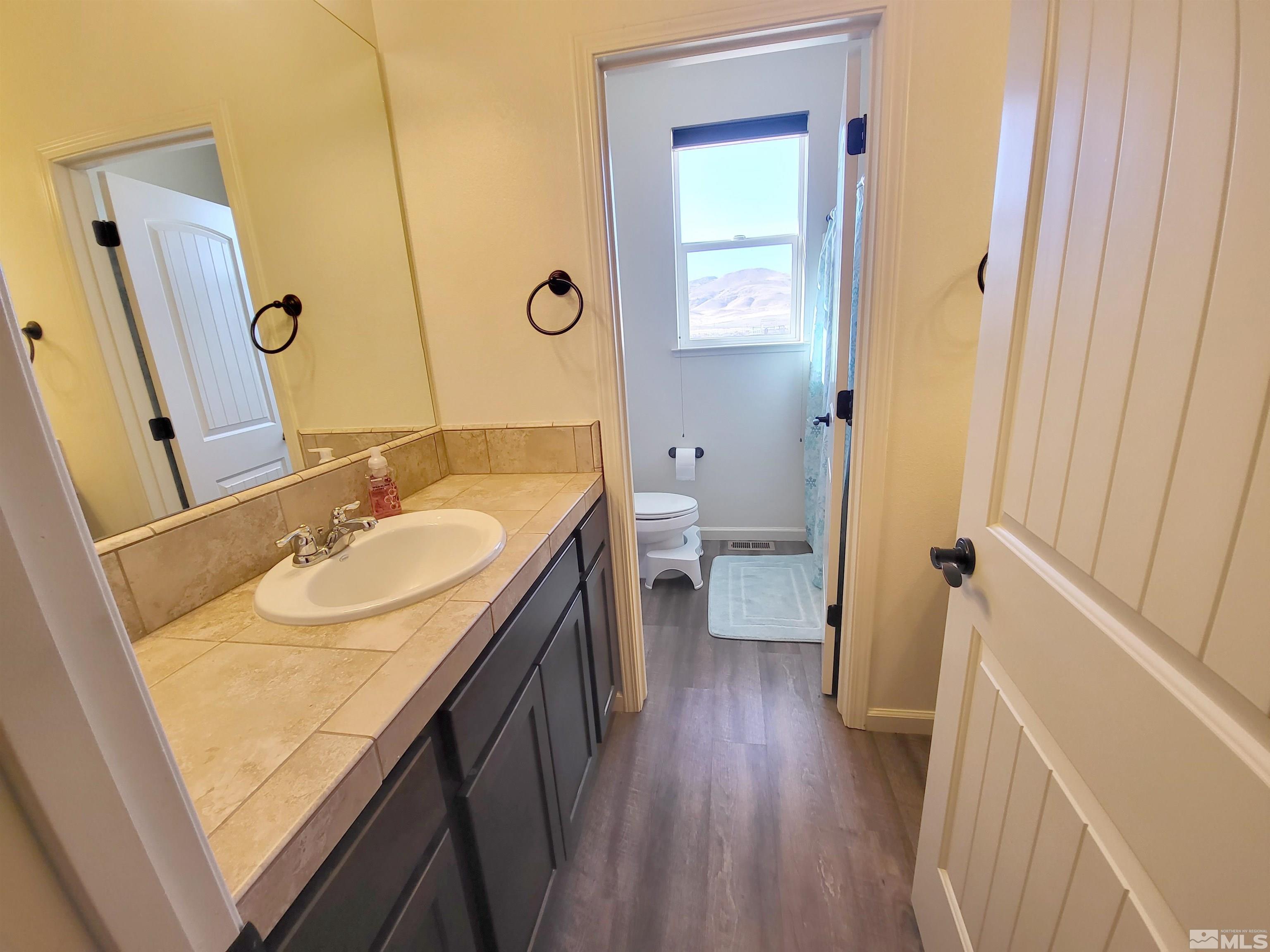 200 Pinto Ranch Court Reno, NV 89510 - Photo 23 of 37 a bathroom with a sink a mirror and a toilet