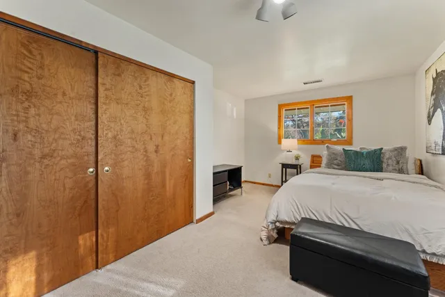 a view of a livingroom with furniture and wooden floor