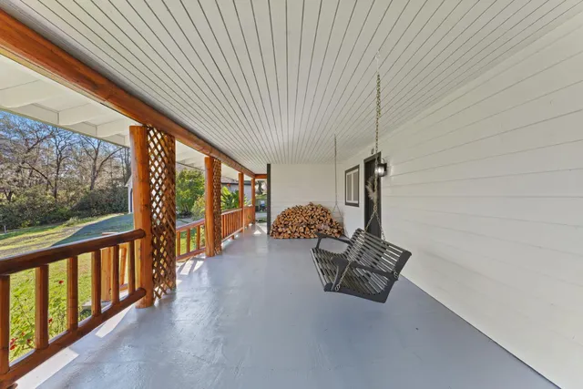 a view of lake with green space