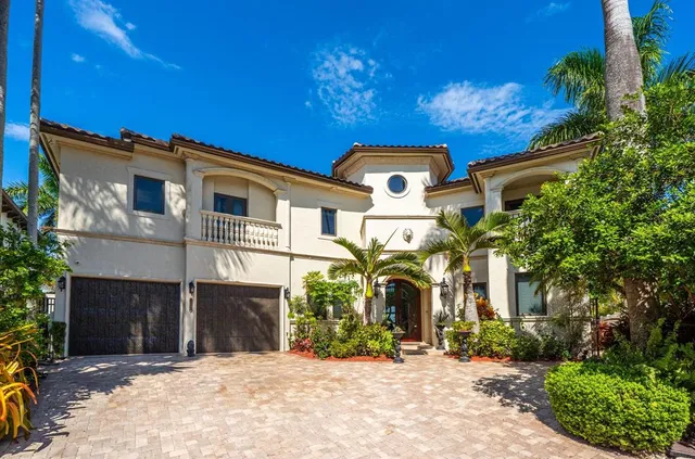 a view of a lake with a garden
